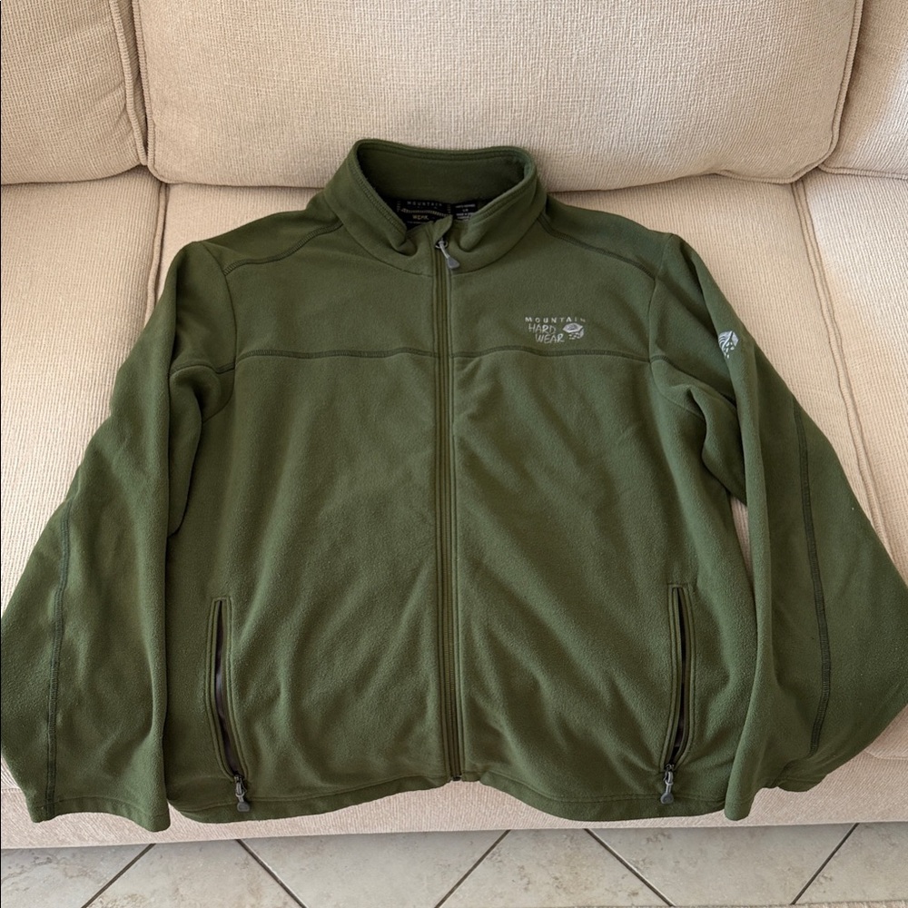 Mountain Hardwear Olive Full-Zip Lightweight Fleece Jacket Large